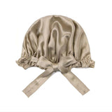 Gorro de dormir ajustable de seda con lazo de seda