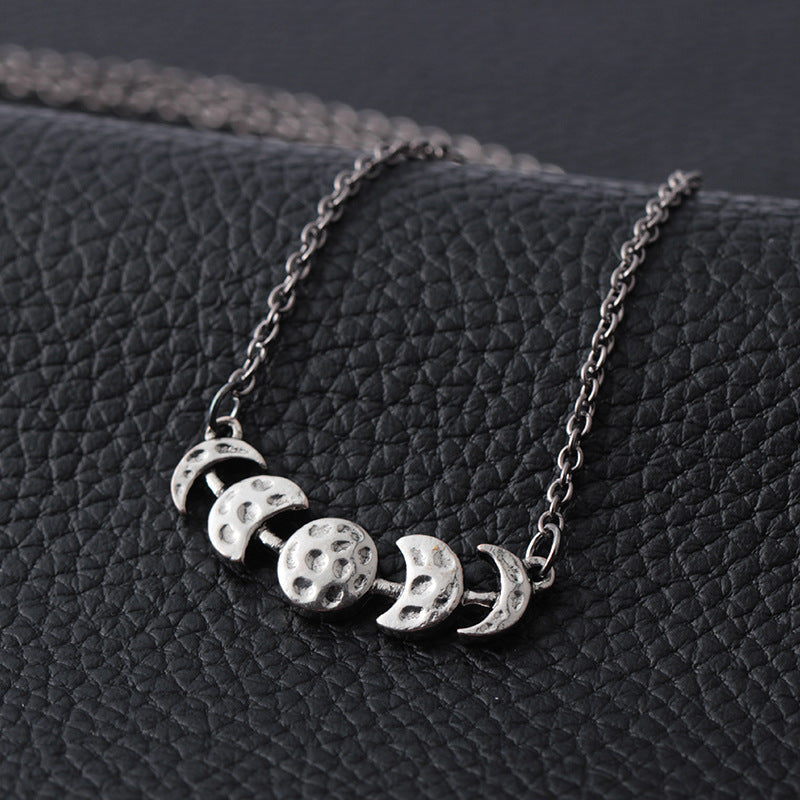 Retro Simple Lunar Eclipse Alloy Pendant Necklace