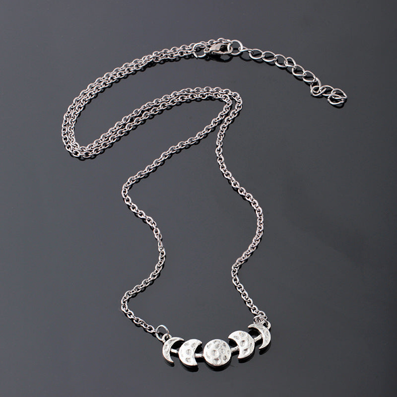Retro Simple Lunar Eclipse Alloy Pendant Necklace