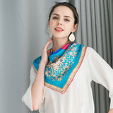 Nueva bufanda de seda, bufanda cuadrada de seda de anacardo de cuatro colores, chal de seda, chal de seda