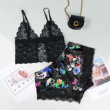 Black Lace Women's Three-point One-size Midnight Charm Suit