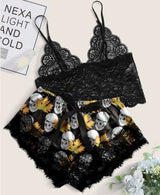 Black Lace Women's Three-point One-size Midnight Charm Suit