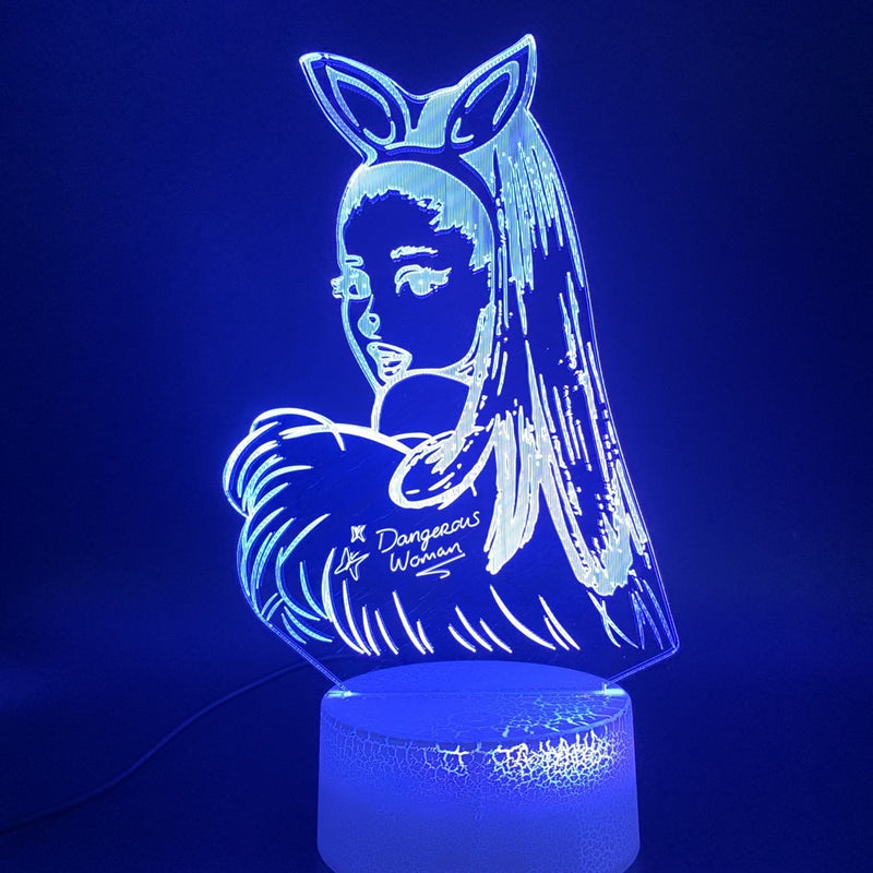 Luz nocturna colorida 3D de la cantante Ariana