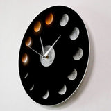 Cosmic Space Total Lunar Eclipse Wall Clock Round Glass