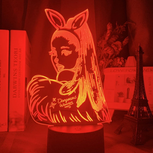 Luz nocturna colorida 3D de la cantante Ariana