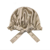 Gorro de dormir ajustable de seda con lazo de seda