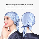 Gorro de dormir ajustable de seda con lazo de seda