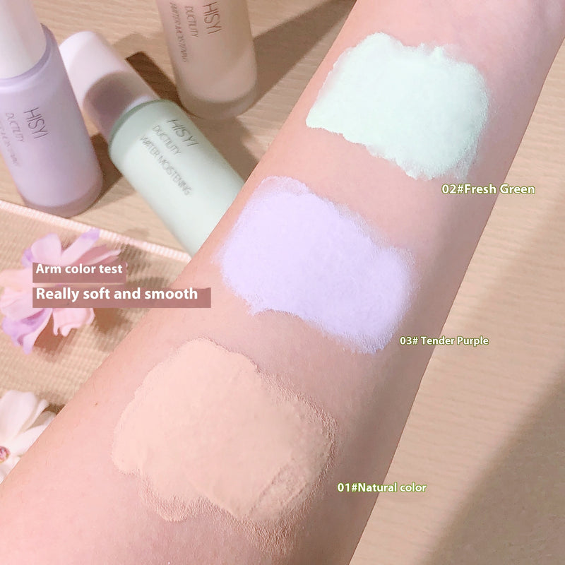 Prebase de maquillaje HISYI Silky Clear, prebase de maquillaje iluminadora, no es fácil de maquillar.