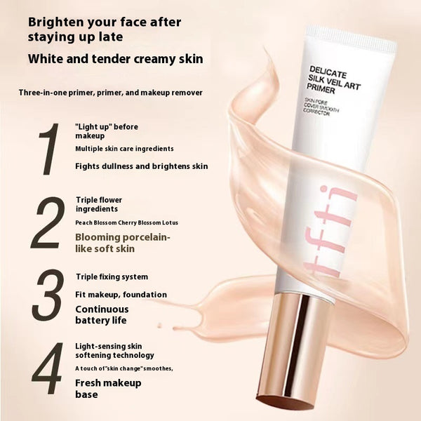 Primer de maquillaje, base de poros invisibles, corrector iluminador, crema Lazy Cream